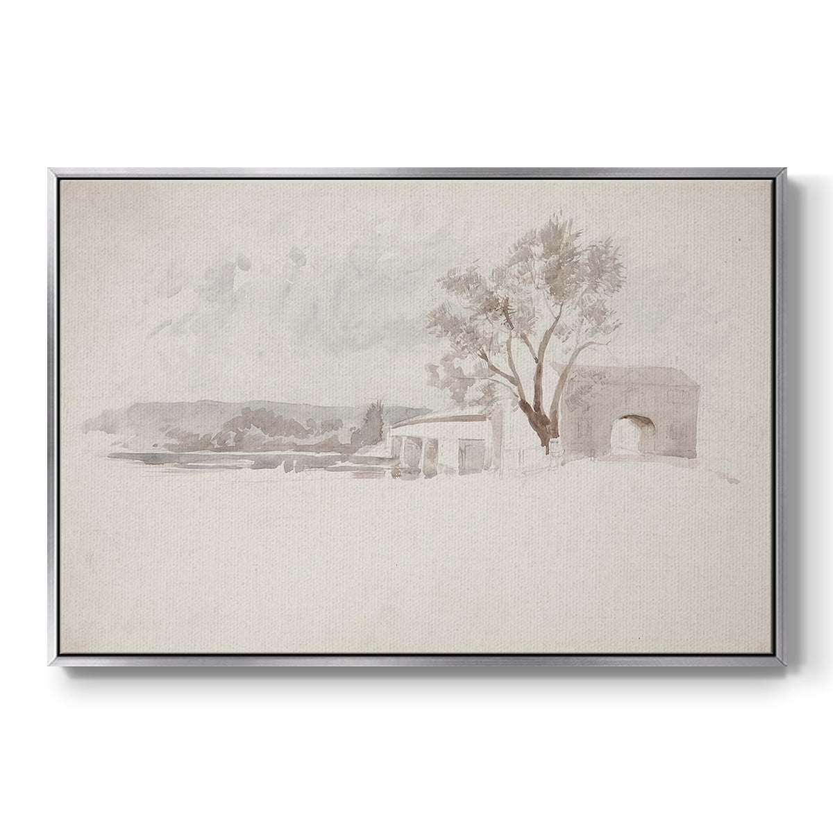Vintage Sketch-XXVI By Wexford Home Framed in Silver Wood Gallery Wrapped Canvas 27 in. x 41 in.