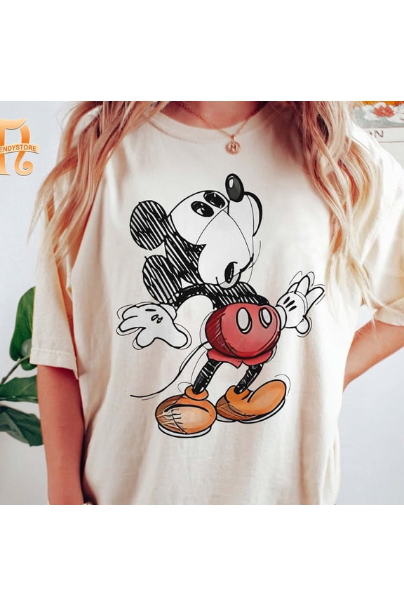 Vintage Sketchy Cartoon Mouse Comfort Colors Shirt for Everyday Magic
