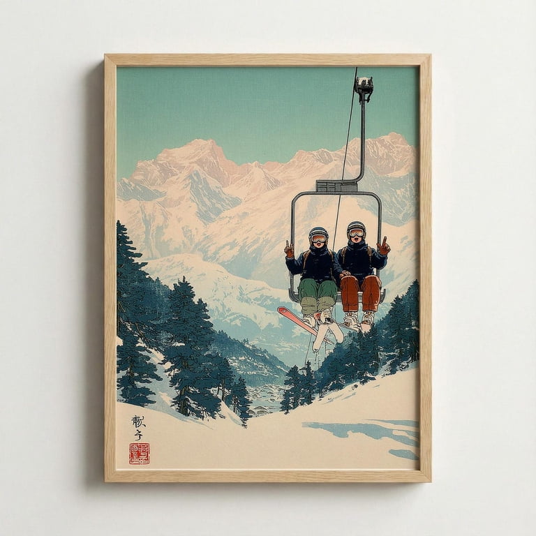 Vintage Ski Lift Wall Art Winter Mountain Home Decor - Walmart.com