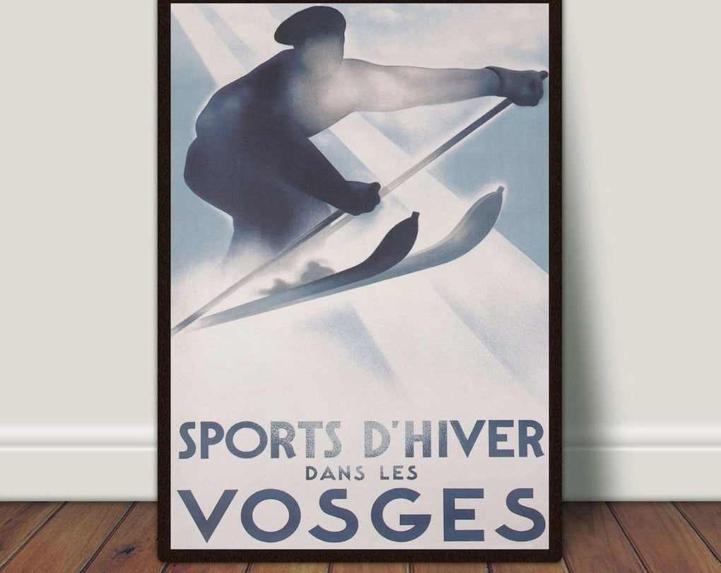Vintage Ski Poster, France Wall Art, Vosges France Print, Winter Sports ...