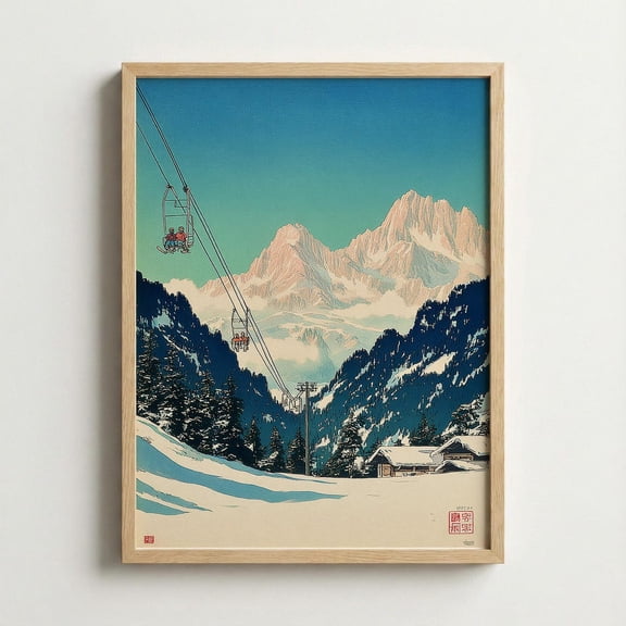 Vintage Ski Wall Art Mountain Alpine Home Decor