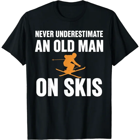 Vintage Skiing Shirt, Never Underestimate An Old Man On Skis T-Shirt