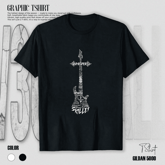 Vintage Skillet Guitar Typography Rock Music Band Fan Gift Unisex T-Shirt V17696, up to size 5XL
