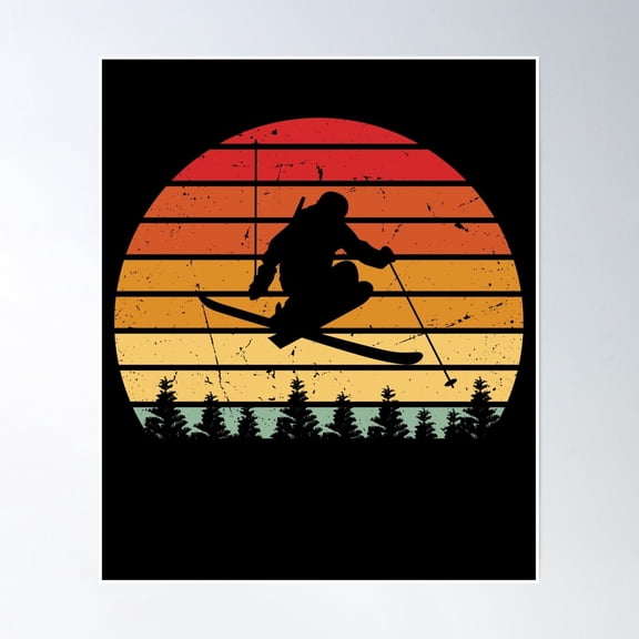 Vintage Skis, Retro Style, Freestyle Skis, Sports Poster Wall Art, Modern Wall Decor, 16x24 UNFRAMED