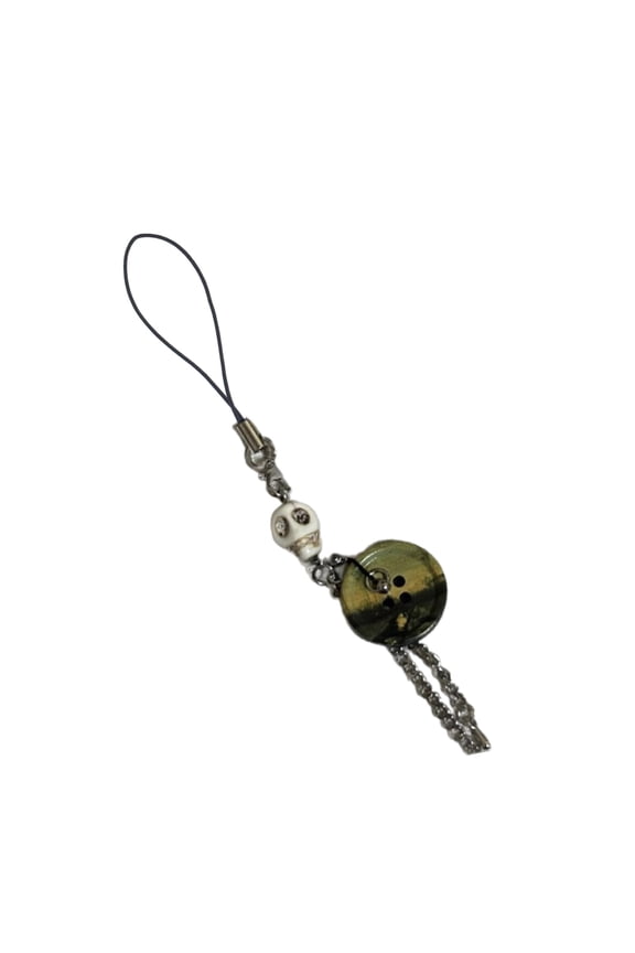 Vintage Skull Button Pendant Phone Charm Rope Phone Chain Strap Bag Decoration Lanyards Keychain Accessory