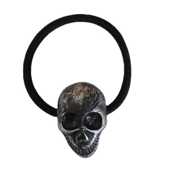 Vintage Skull Hairband for Women Halloween Punk Hair Rope Elastic Headband Adult Ponytail Holder Head Accessories