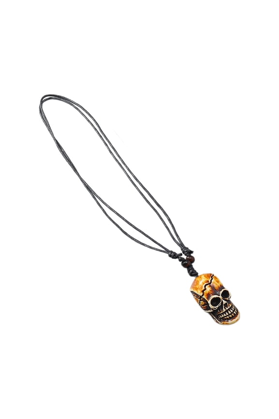 Vintage Skull Pendant Necklace Long Chain Skeleton Goth Punk Gothic Aesthetic Jewlery Hip Hop Adjustable Wax Necklaces