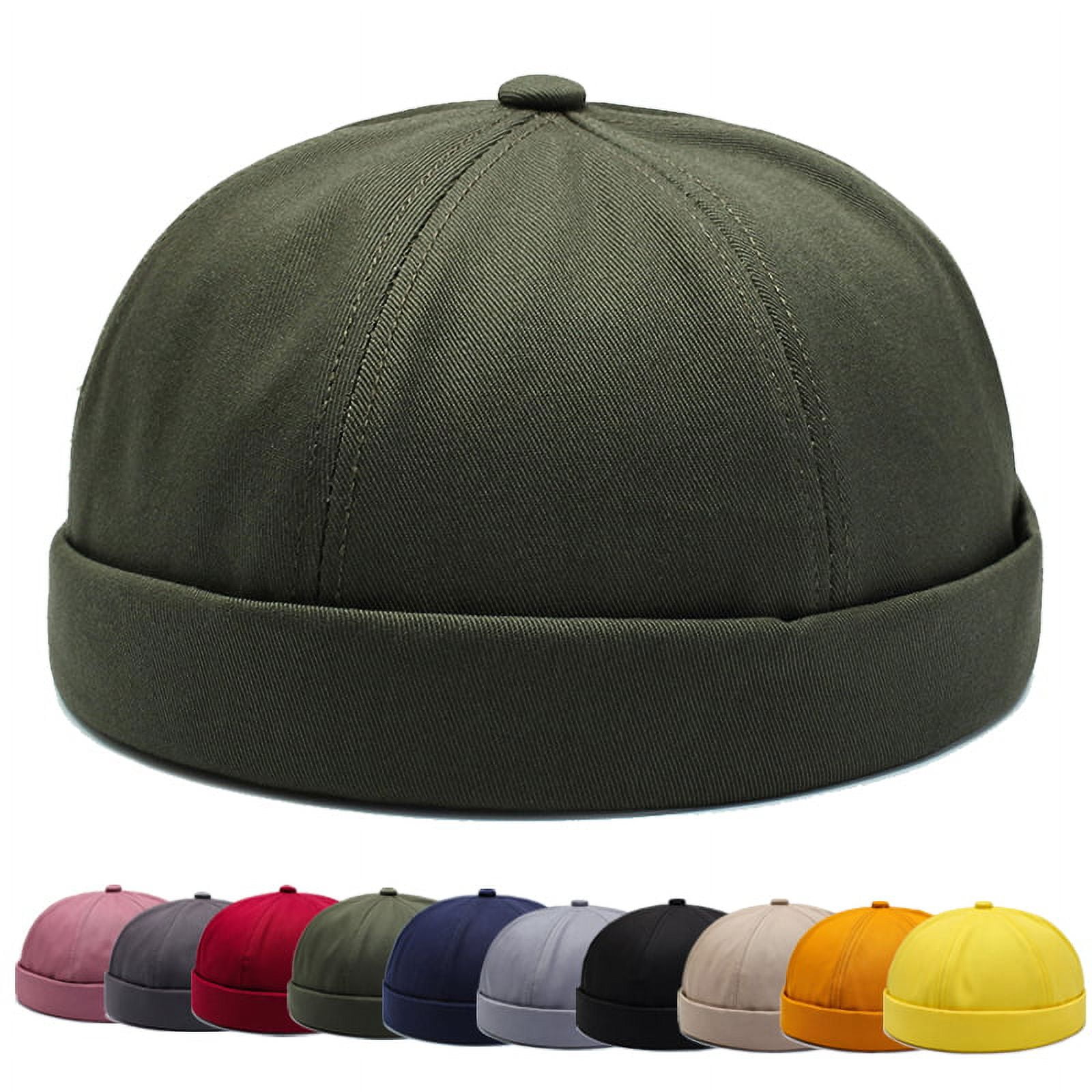 Vintage Skullcap Solid Color Brimless Skull Cap for Men Women