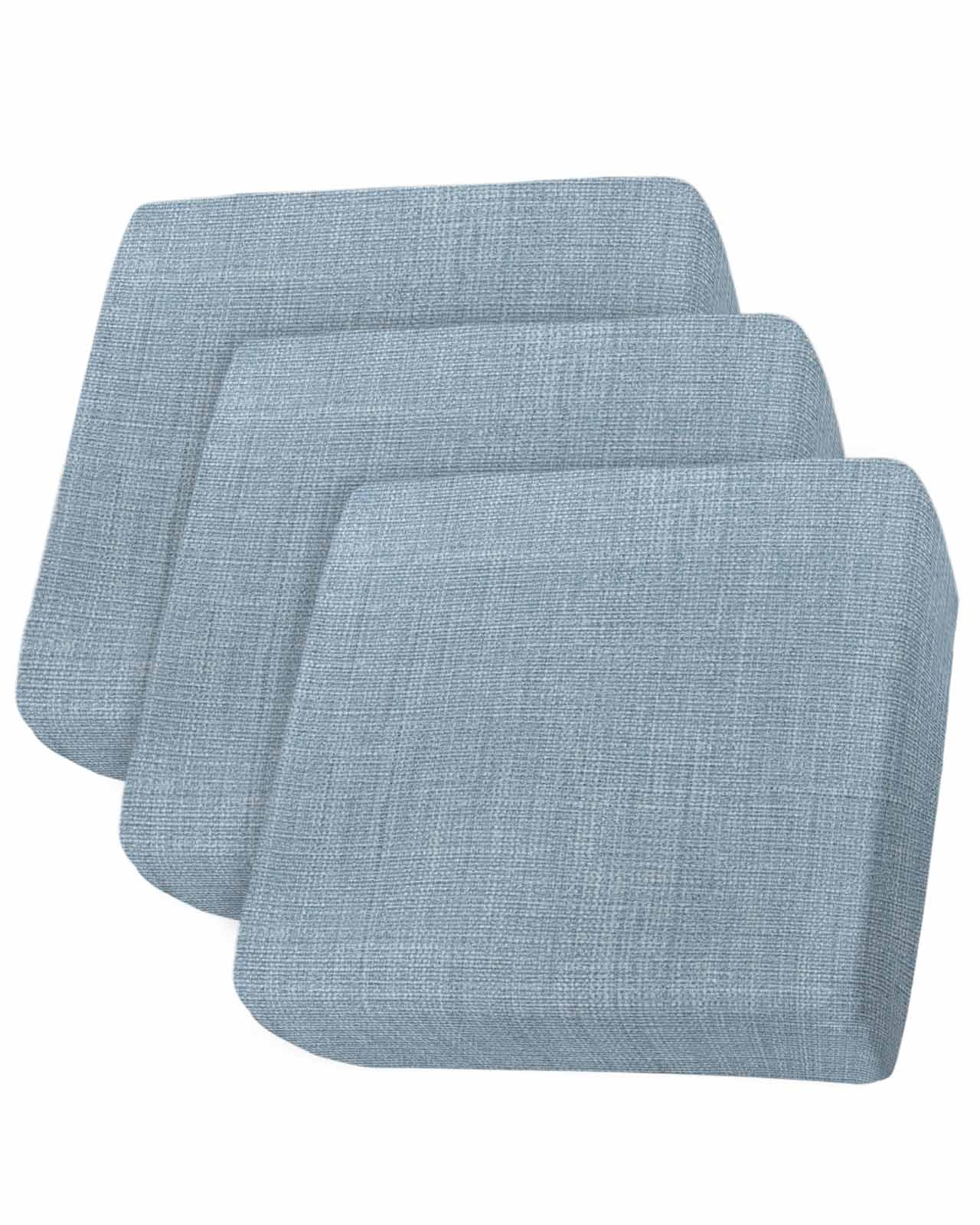 Vintage Sky Blue Couch Cushion Covers Stretch, Washable Sofa Seat Covers Individual Seat Cushion Sofa Slipcovers Farmhouse Retro Solid Color Linen Texture Couch Cover Furniture Protector S-3PCS