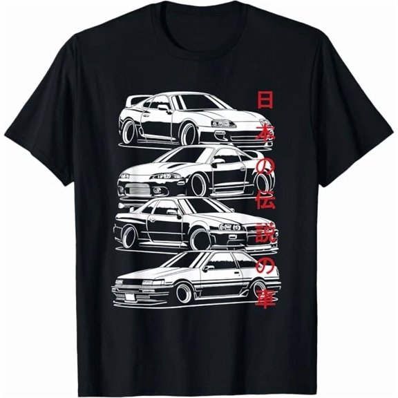 Vintage Skyline Automotive JDM Legend Tuning Car Graphic Design Unisex T-Shirt, up to Size 5XL