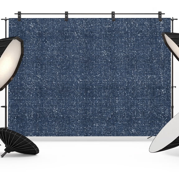 Vintage Slate Blue Backdrops for Photography, Rustic Navy Blue Solid Background Linen Texture Fabric Photo Background Sturdy Studio Props for Photo Studio, Video Recording, Booth & Photoshoot 8x6ft