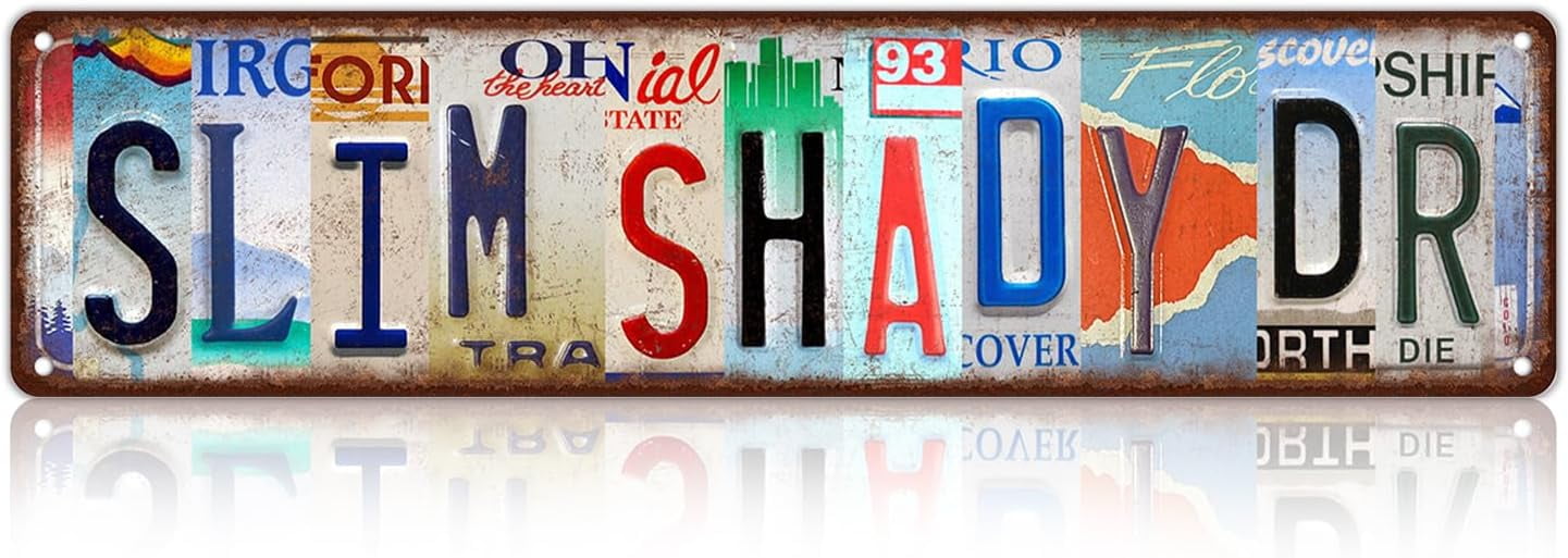 Vintage Slim Shady Dr Wall Decor Street Signs Metal Tin Signs 16 x 4 ...
