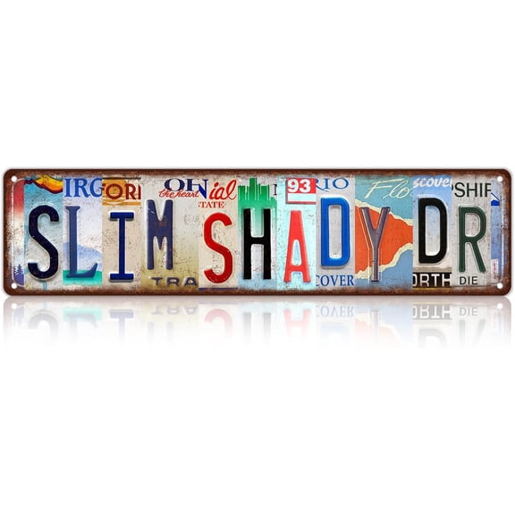 Vintage Slim Shady Dr Wall Decor Street Signs Metal Tin Signs 16 x 4 Inches