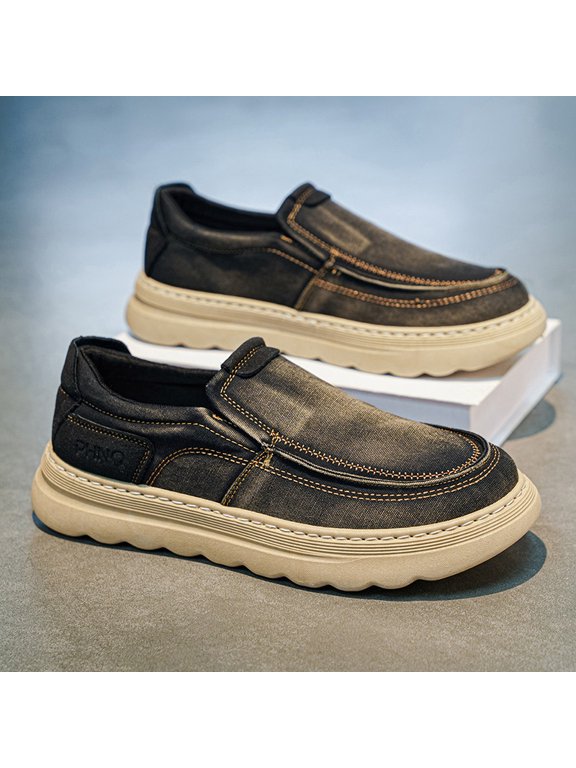 Vintage Slip-On Platform Loafers for Men