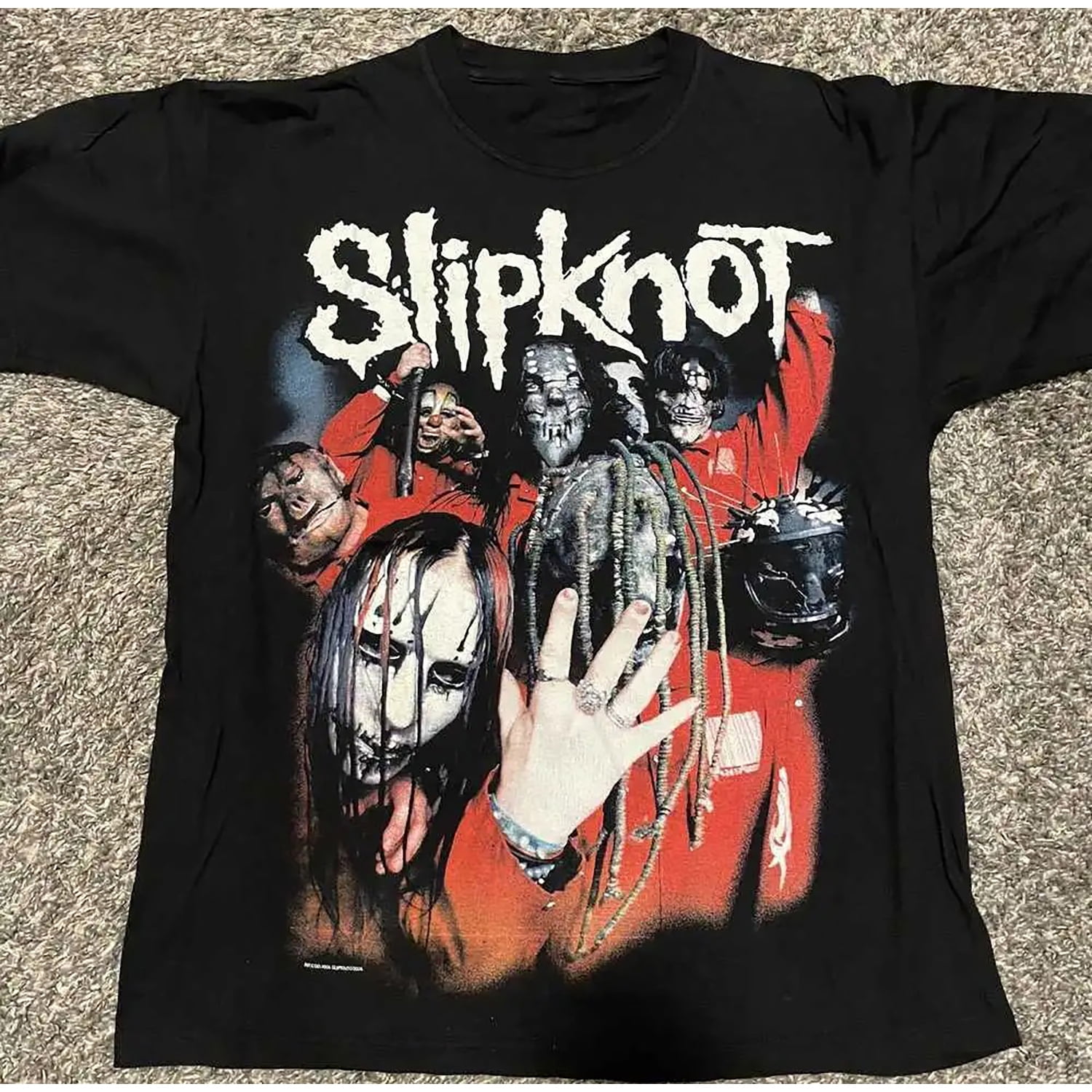 Vintage Slipknot 2004 Band Black Short Sleeve Cotton T-shirt