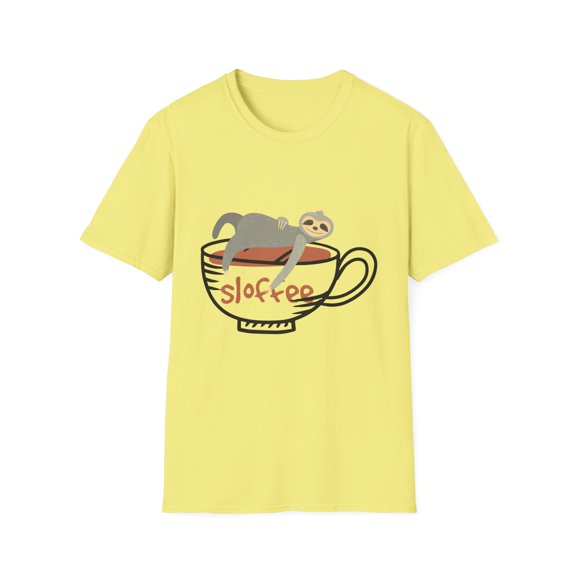 Vintage Sloffee Coffee Enthusiasts Graphic Gift | Cute Caffeinated Sloths Gags Men Womens Unisex Softstyle T-Shirt