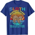 thumbnail image 1 of Vintage Sloth Running Team We'll Get There Funny Unisex T-Shirt for Men Women Kids Toddler,Royal Blue Color,Size YM, 1 of 5