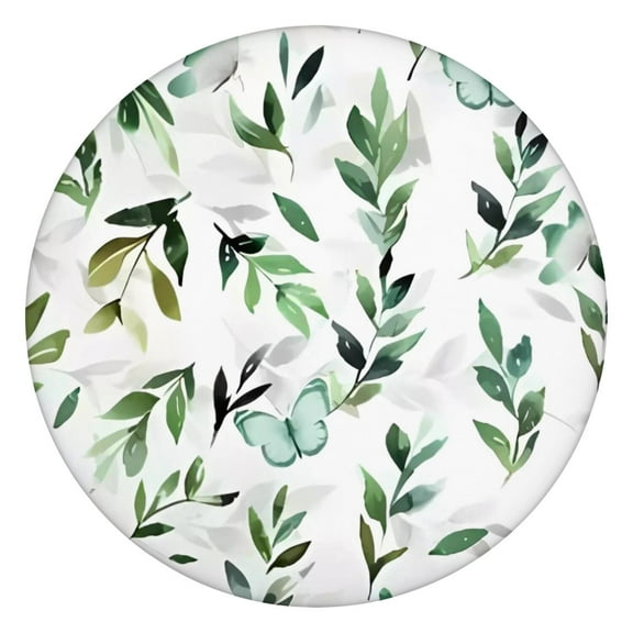 Vintage Small Floral Round Table Cover Elastic Edge Waterproof Tablecloth with Retro Floral Print