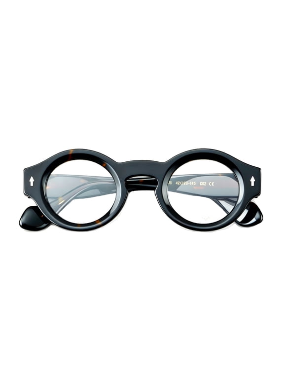 Vintage Small Round Acetate Glasses Frame Thick Retro Circle Eyeglasses for Women Men 42-28-145