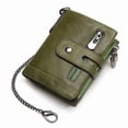 thumbnail image 1 of Vintage Small Women's wallet RFID Blocking Chain ladies purse leather (brown), 1 of 7