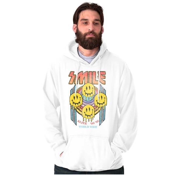 Vintage Smile Band World Wide Tour Unisex Plus Fleece Graphic Hoodie Brisco Brands 3X