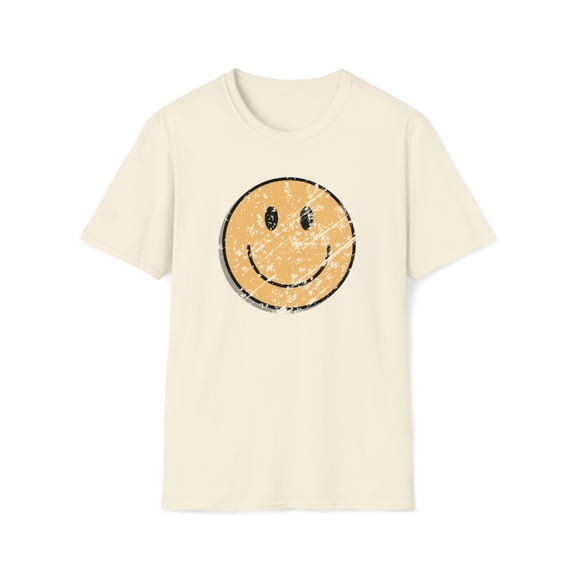 Vintage Smile Face, Gildan Unisex Softstyle T-Shirt, Graphic Tee, S-3XL