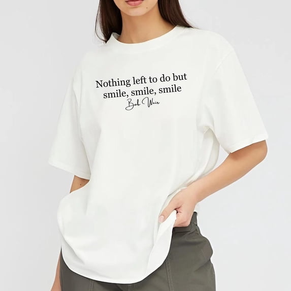 Vintage Smile Quote Graphic T-Shirt, Minimal Positive Message Tee