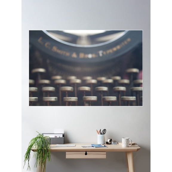 Vintage Smith & Bros. Typewriter Poster Wall Art, Modern Wall Decor For Living Room Bedroom, 12x18 UNFRAMED