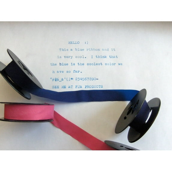 Vintage Smith Corona Typewriter Ribbon BLUE AND PINK COMBO PACK - MADE IN USA