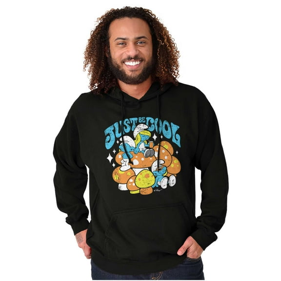 Vintage Smurf Just Be Cool Mushrooms Hoodie Sweatshirt Women Men Brisco Brands S