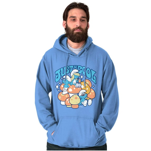 Vintage Smurf Just Be Cool Mushrooms Unisex Plus Size Hoodie Brisco Brands 5X