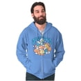thumbnail image 1 of Vintage Smurf Just Be Cool Mushrooms Zip Up Hoodie Men's Women's Brisco Brands 2X, 1 of 6