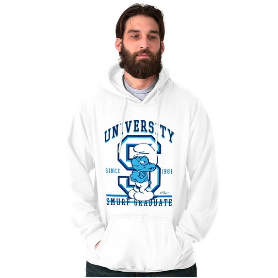 Vintage Smurf University Graduate Hoodie Sweatshirt Women Men Brisco Brands M