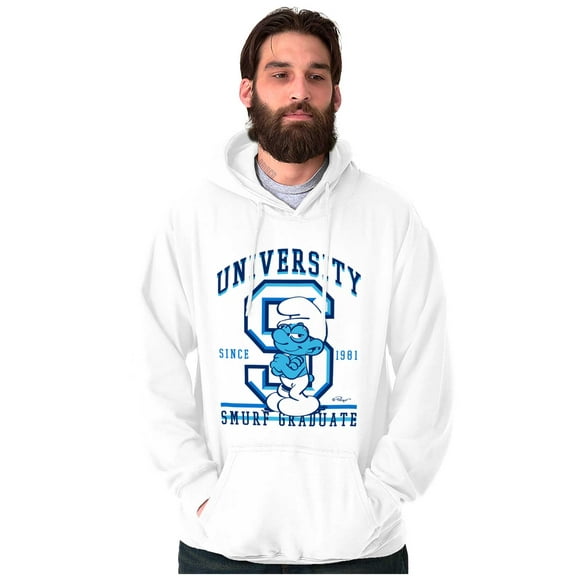 Vintage Smurf University Graduate Hoodie Sweatshirt Women Men Brisco Brands M