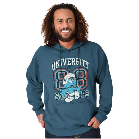 Vintage Smurf University Varsity Hoodie Sweatshirt Women Men Brisco Brands 2X