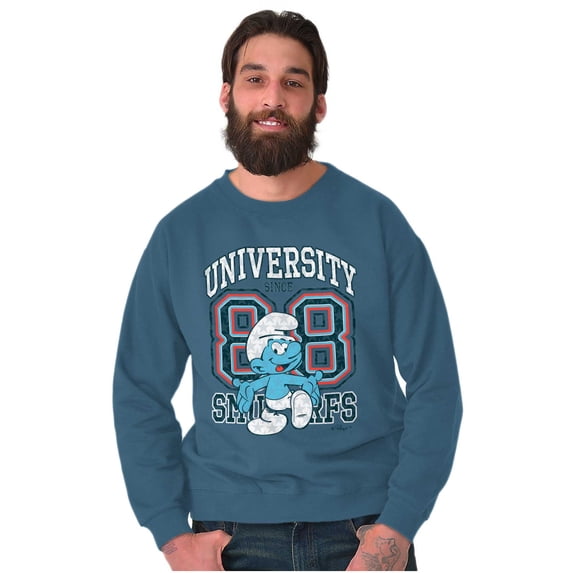 Vintage Smurf University Varsity Sweatshirt for Men or Women Brisco Brands S