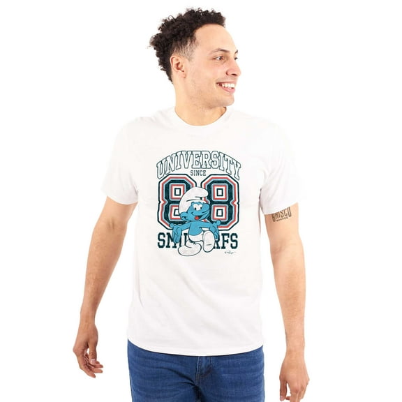 Vintage Smurf University Varsity Unisex Plus Size Graphic Tee Brisco Brands 2X