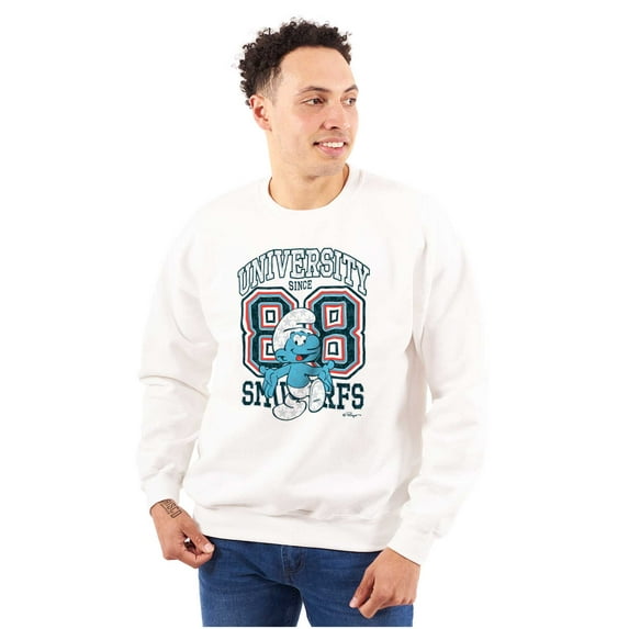 Vintage Smurf University Varsity Unisex Plus Size Sweatshirt Brisco Brands 5X