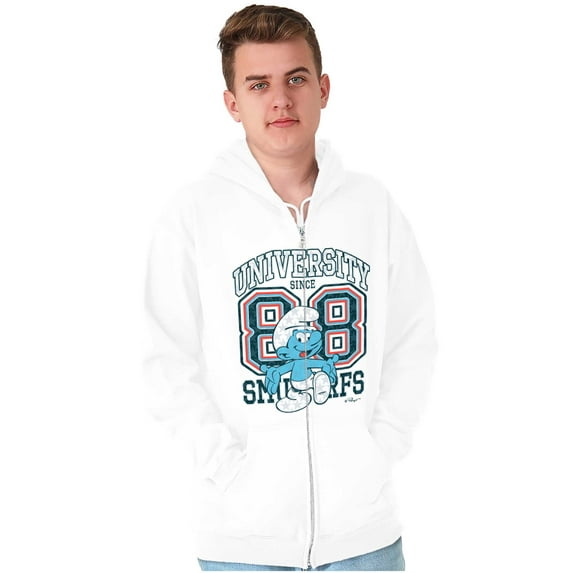 Vintage Smurf University Varsity Zip Up Hoodie Men's Women's Brisco Brands L