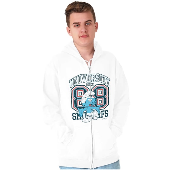 Vintage Smurf University Varsity Zip Up Hoodie Men's Women's Brisco Brands X
