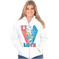 thumbnail image 1 of Vintage Smurfette Cartoon USA Love Women Plus Size Zipper Hoodie Brisco Brands 3X, 1 of 5