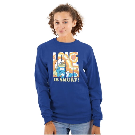Vintage Smurfette Love is Smurf Women's Long Sleeve T Shirt Brisco Brands L