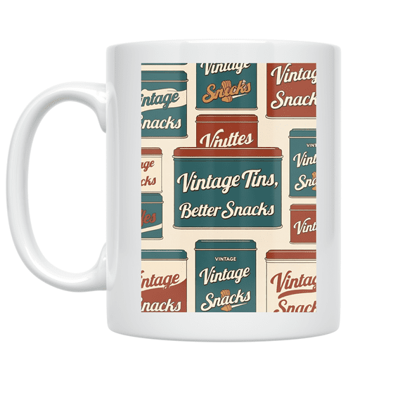 Vintage Snack Tins Art - Snack Enthusiast - 11 oz Ceramic Coffee Mug