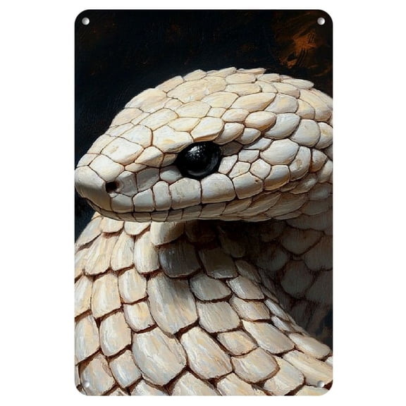 Vintage Snake Iron Wall Art (12"x8") - Retro Metal Decor for Home, Bar, Cafe, Garage, Sign, 2D, Perfect for Room Decor