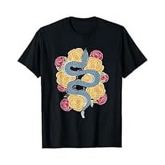 Vintage Snake Rose Art T-Shirt