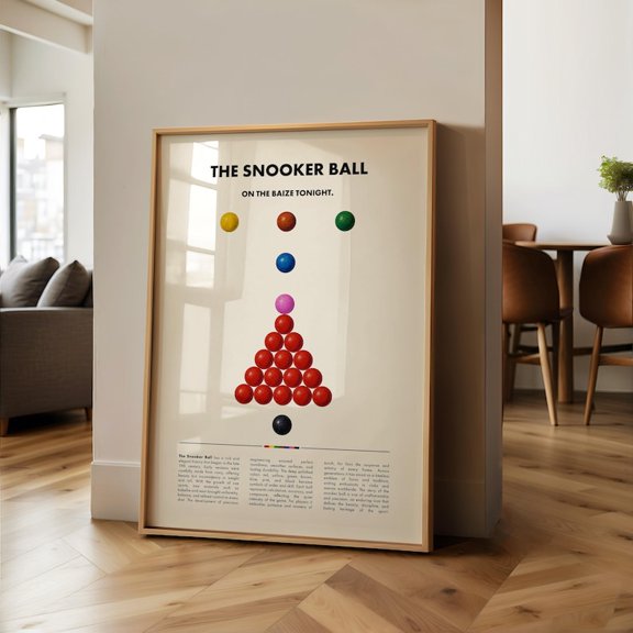 Vintage Snooker Ball History Art - Retro Sports Wall Decor 12x18 UNFRAMDE