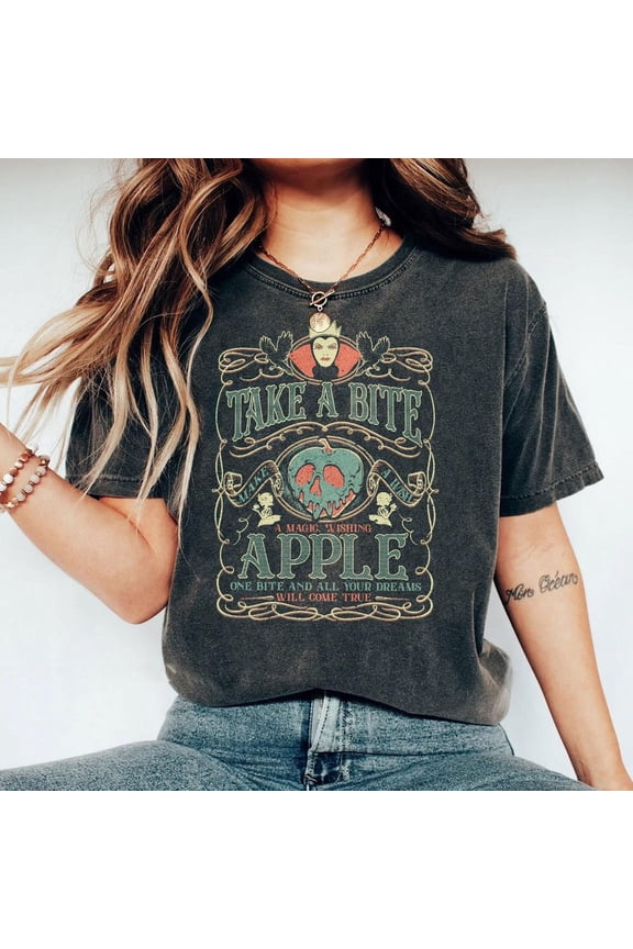 Vintage Snow White Evil Queen Disney Shirt, Snow White Take A Bite Shirt, Disney Villains T-Shirt, Magic Kingdom, Disneyland Vacation Tee, S-5Xl Shirt