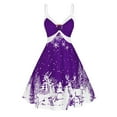 thumbnail image 1 of Vintage Snowflake Print Dress for Women Christmas Sleeveless Dress Sexy V-neck Dresses Cute Elk Print Dress Swing Dress, 1 of 6