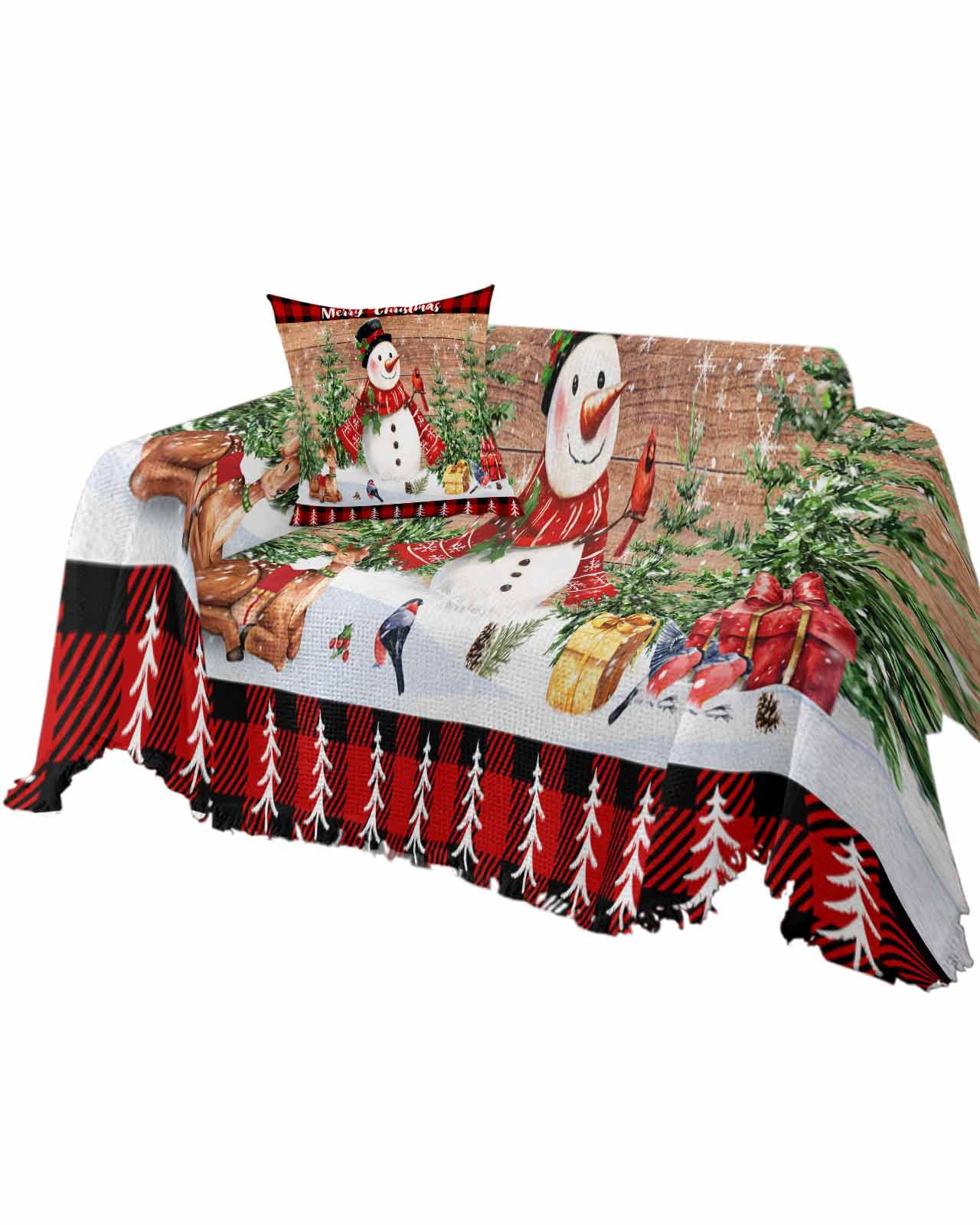 Vintage Snowman Christmas Sofa Couch Covers for Dogs, Washable