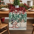 thumbnail image 1 of Vintage Snowman Squirrel Table Runner 18x72in Non-Slip Cotton Linen Table Runners, Red Black Plaid Dresser Scarves TableRunner for Dinner Kitchen Dining Wedding Party, 1 of 9